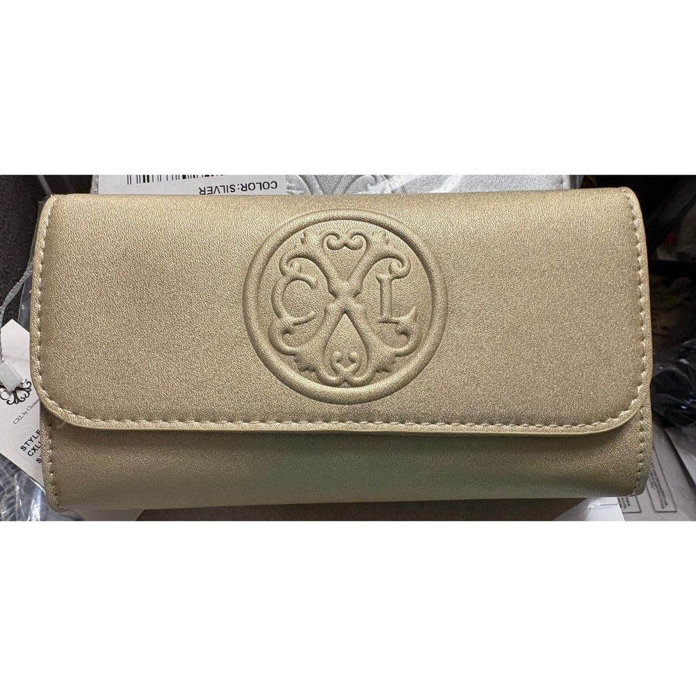 CXL by Christian Lacroix Park Smooth‎ Small Clutch Wristlet Gold NWT